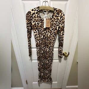 Capelli of New York Animal Print Long Sleeve Dress